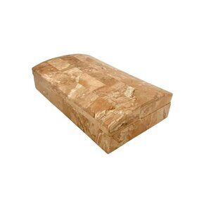 Lidded Box Tessellated Stone Vintage Classic Decor